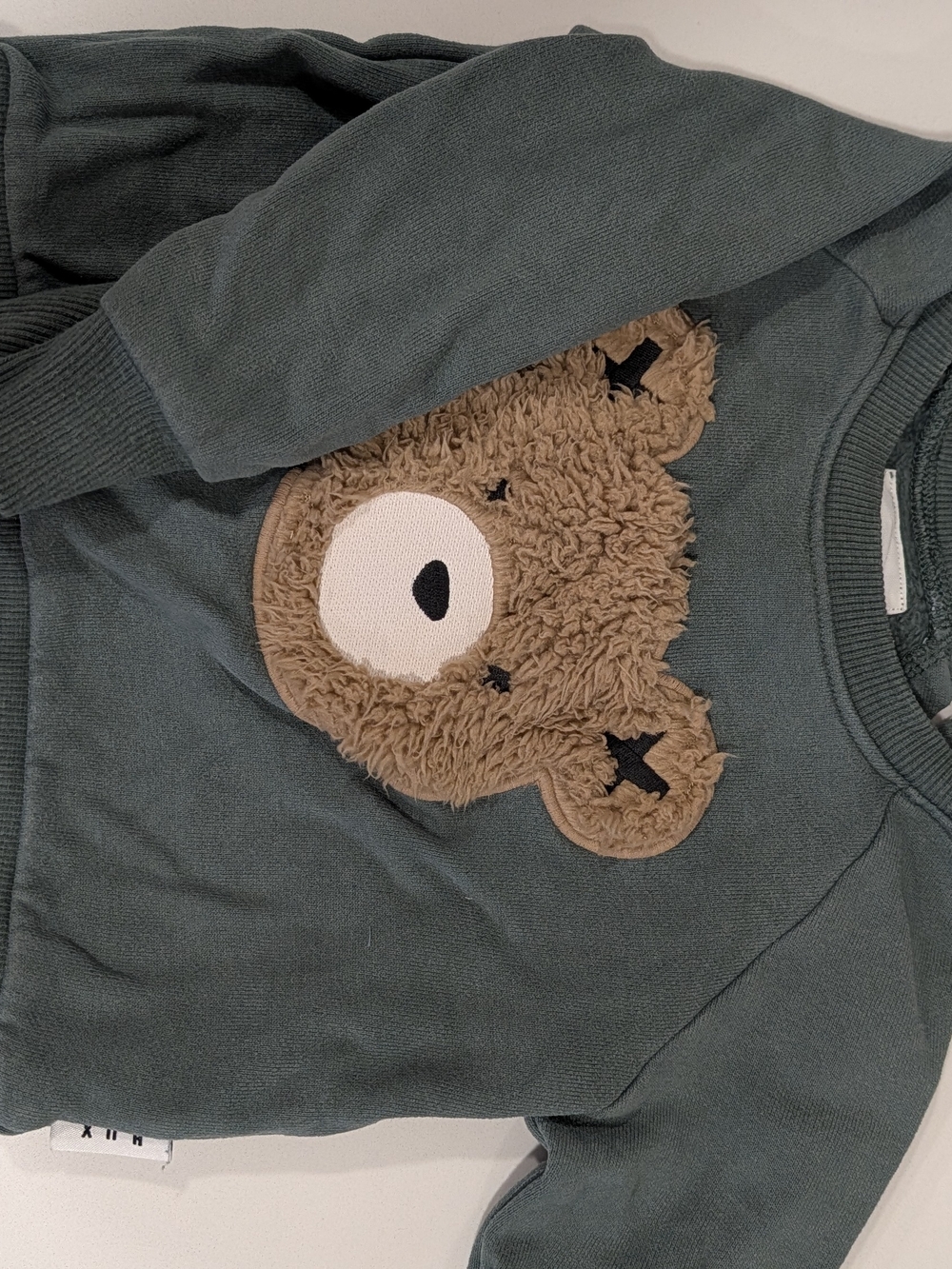 Green Baby/Toddler Bear Applique Sweatshirt Hux Baby 12-18m